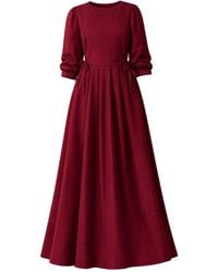 Nikka Place - Long Linen Formal Dress With Bracelet Sleeves - Lyst