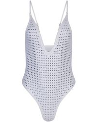 The Delarose Sisters - Ninety Five Studded Plunge One-Piece - Lyst