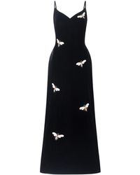 Silk and Bears - Hand-Embroidered Bee Silk Velvet Evening Dress - Lyst