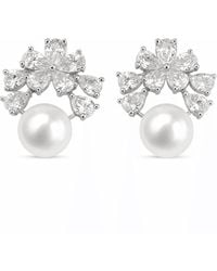 Angel Barocco - Freshwater Pearl Floral Cluster Stud Earrings - Lyst