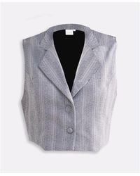 REISTOR - Cropped Cotton Tweed Vest - Lyst