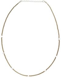 LINYA JEWELLERY - Maia Sand Pearl Mini Hematite Stone Necklace - Lyst