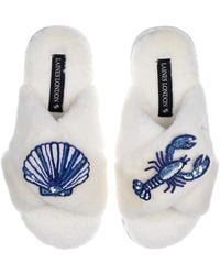 Laines London - Classic Laines Slippers With Mediterranean Shell & Lobster Brooches - Lyst