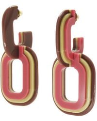 Gissa Bicalho - Acrylic Handmade Earring Elos Layer/ Kahki - Lyst
