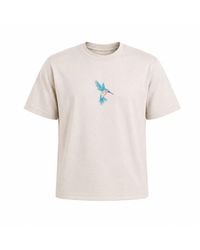 Nooltrends - Neutrals Hummingbird Embroidered T-Shirt - Lyst