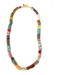 Shar Oke - African Krobo Multicoloured Glass Necklace V2 - Lyst