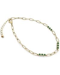 Clemence Wren - Triple Emerald Gemstone Bracelet Chain - Lyst