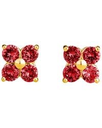 Juvetti - Petale Earrings Set With Ruby - Lyst