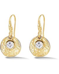 Dower & Hall - Hammered Disc & Topaz Array Drop Earrings - Lyst