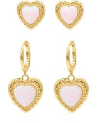 Luna Charles - Opal Heart Earring Gift Set - Lyst
