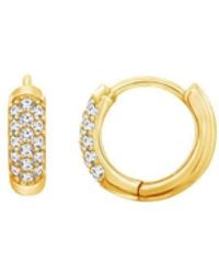 Diamonbliss - Marilyn Monroe Pave Bold Huggie Hoop Earrings - Lyst