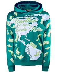 Miracles Manifester - Manifestation Embroidered Hoodie With Rhinestone Design - Lyst