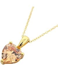Harfi - Citrine November Birthstone Love Heart Pendant Necklace - Lyst