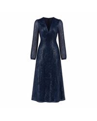 Yumi' - Sequin Long Sleeve Midi Dress - Lyst