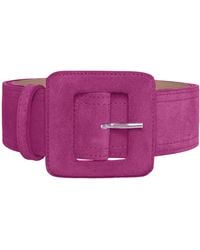 BeltBe - Suede Square Buckle Belt - Lyst