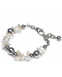 Kirei - Reverb – Biwa Shell Pearl & Stainless Steel Statement Bracelet - Lyst