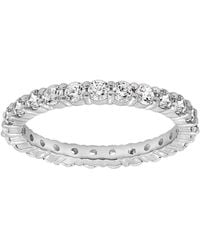 Diamonbliss - Round Cut Eternity Ring With Swarovski, One And Half Carat, Plated - Lyst