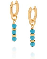 Nellou Jewellery - Linear Huggie December Birthstone Earrings Plated Sterling - Lyst