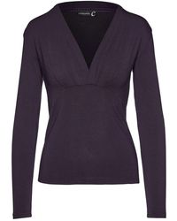 Conquista - Ink Long Sleeve Faux Wrap Top - Lyst