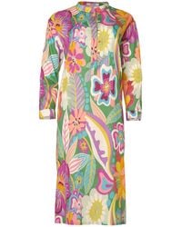 Tiger and the Monkey - The Andrea Cotton Floral Banded Collar Relaxed Shirt Dress - Lyst