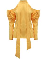 Julia Allert - Elegant Summer Off-Shoulder Blouse With Neck Ties - Lyst
