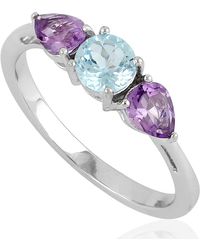 Artisan - Natural Amethyst Band Ring 925 Sterling Silver Topaz Jewelry - Lyst