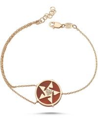 Ecce | Artisan Diamonds - 14K Solid Happy Star Heart Diamond Bracelet - Lyst