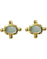 Mirabelle - Beatriz Aqua Chacledony Stud Earrings - Lyst