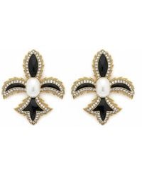 Silver & Elegant Co. - Noir Fleur Thick Plated Bronze Earrings - Lyst