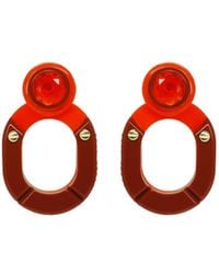 Gissa Bicalho - Handmade Acrylic Earring Kit Stone Hoop And Pendant Cinnamon - Lyst