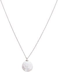 Spero London - Baroque Flat Pearl Coin Pendant Necklace Sterling - Lyst