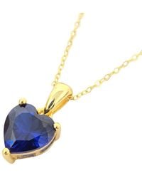 Harfi - Sapphire September Birthstone Love Heart Charm Necklace - Lyst