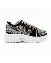 Rettrose - Iska Luxury Satin Handmade Embellished Trainers - Lyst