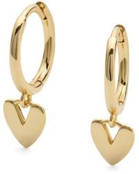 Elk & Bloom - Love Heart Hoop Earrings - Lyst