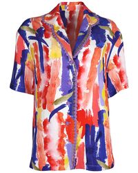 Lalipop Design - Abstract Printed Linen Shirt With Hand-Embroidered Detail - Lyst