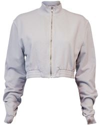 Love and Nostalgia - Linsey Cropped Fleece Jacket Ash - Lyst
