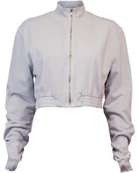 Love and Nostalgia - Linsey Cropped Fleece Jacket Ash - Lyst