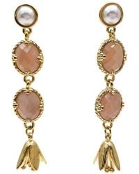 Farra - Sunstone Dangle Stud Earrings - Lyst