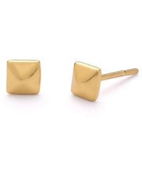 Nellou Jewellery - Pyramid Stud Earrings Plated Sterling - Lyst