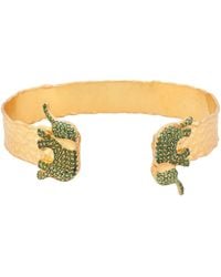 Ebru Jewelry - Guardian Elephant Emerald Cuff Bracelet - Lyst