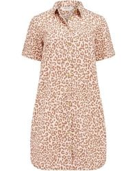 Sugarhill - Zoe Mini Shirt Dress Stone, Classic Leopard - Lyst