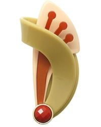 Gissa Bicalho - Handmade Acrylic Brooch Flower Dual Khaki - Lyst