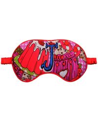 Jessica Russell Flint J For Jelly Printed Silk Eye Mask - Red
