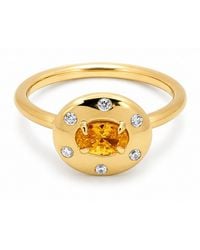 Belinda Jewelz - Citrine Oval Birthstone & Accent Stone Ring - Lyst