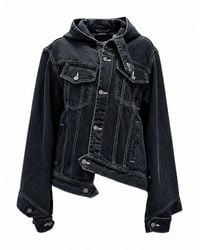 Gao Republic - Jacket Cropped Hooded Denim - Lyst