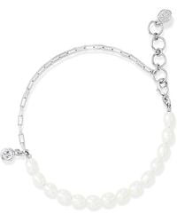 Dower & Hall - Luna Pearl & Topaz Charm Bracelet - Lyst
