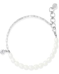 Dower & Hall - Luna Pearl, Chain & Topaz Drop Bracelet - Lyst
