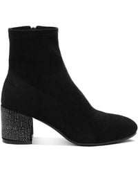 Rag & Co - Chena Rhinestones Embellished Block Heel Boots - Lyst