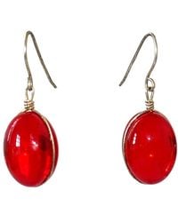 Laura Daili - Ruby Oval Glass Earrings - Lyst