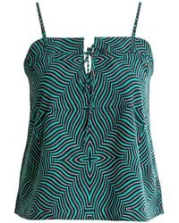 Stovaria - Pure Silk Strappy Camisole Top With Tie Front - Lyst